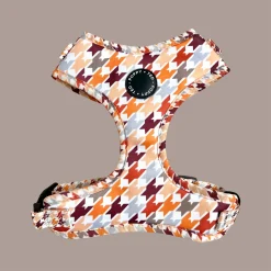 Cinnamon Spice Houndstooth Fabric Adjustable Dog Harness