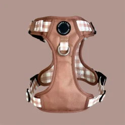 Poppy + Ted Tan Plaid Reinforced Triple-Click Dog Harness