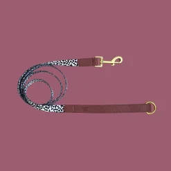 Poppy + Ted Berry Dalmatian Leather Dog Leash