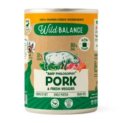 Menjar humit BARF a Lata Wild Balance Cerdo