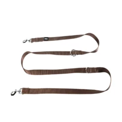 3-position dog leash nylon brown
