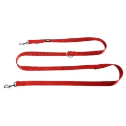 3-position nylon red dog leash